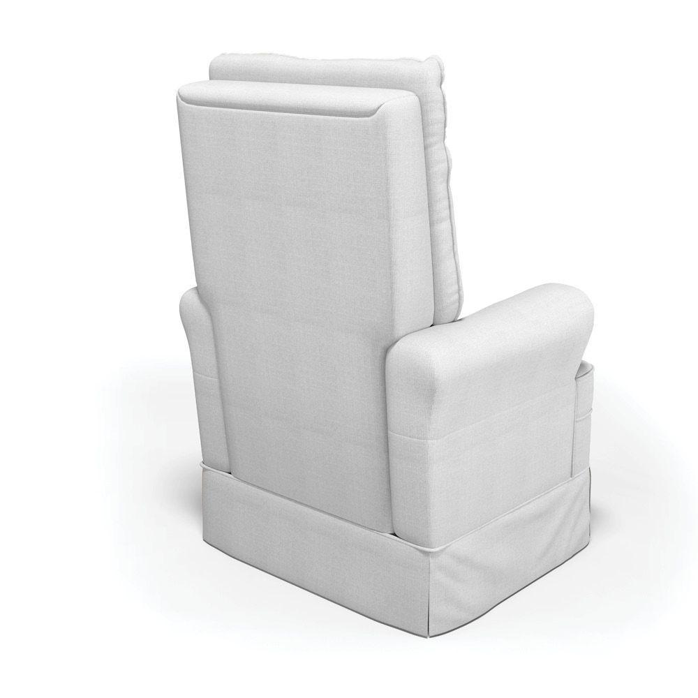 Poltrona De Amamentação Com Balanço Laura Linho Base De Madeira - D'rossi Cor Cinza Grosso - 4