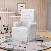 Poltrona De Amamentação Com Balanço Laura Linho Base De Madeira - D'rossi Cor Cinza Grosso - 7