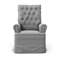 Poltrona De Amamentação Com Balanço Laura Veludo Base De Madeira - D'rossi Cor Cinza - 6