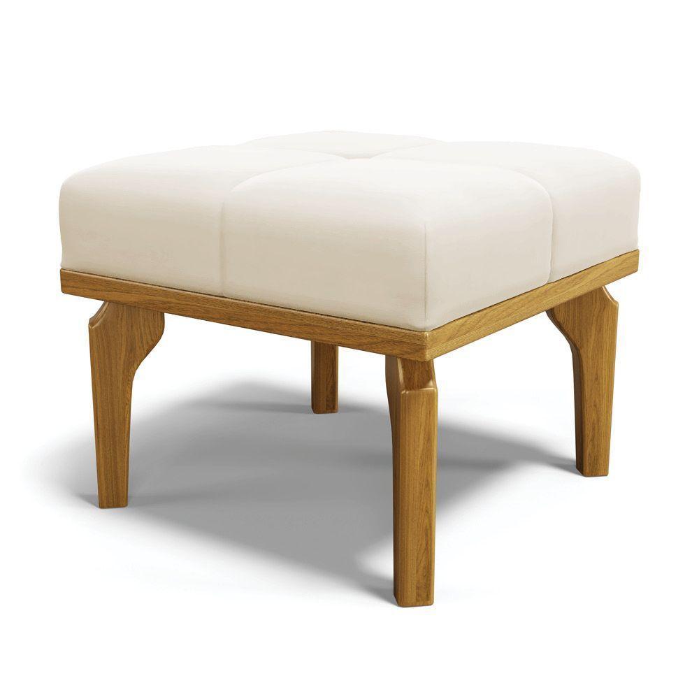 Poltrona De Amamentação Com Balanço E Puff Manu Veludo Bege Cor404 Base De Madeira - D'rossi - 4