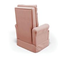 Poltrona De Amamentação Com Balanço Laura Veludo Base De Madeira - D'rossi Cor Nude - 7