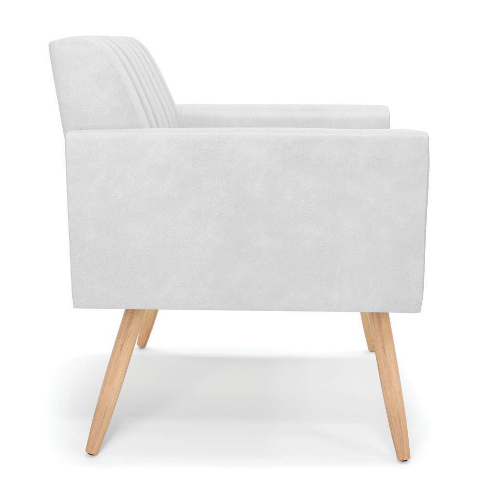 Kit 2 Poltronas Viena Gomada Corano Branco Pés Palito Natural - D'rossi - 5