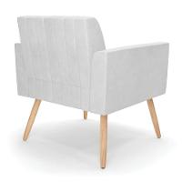 Kit 2 Poltronas Viena Gomada Corano Branco Pés Palito Natural - D'rossi