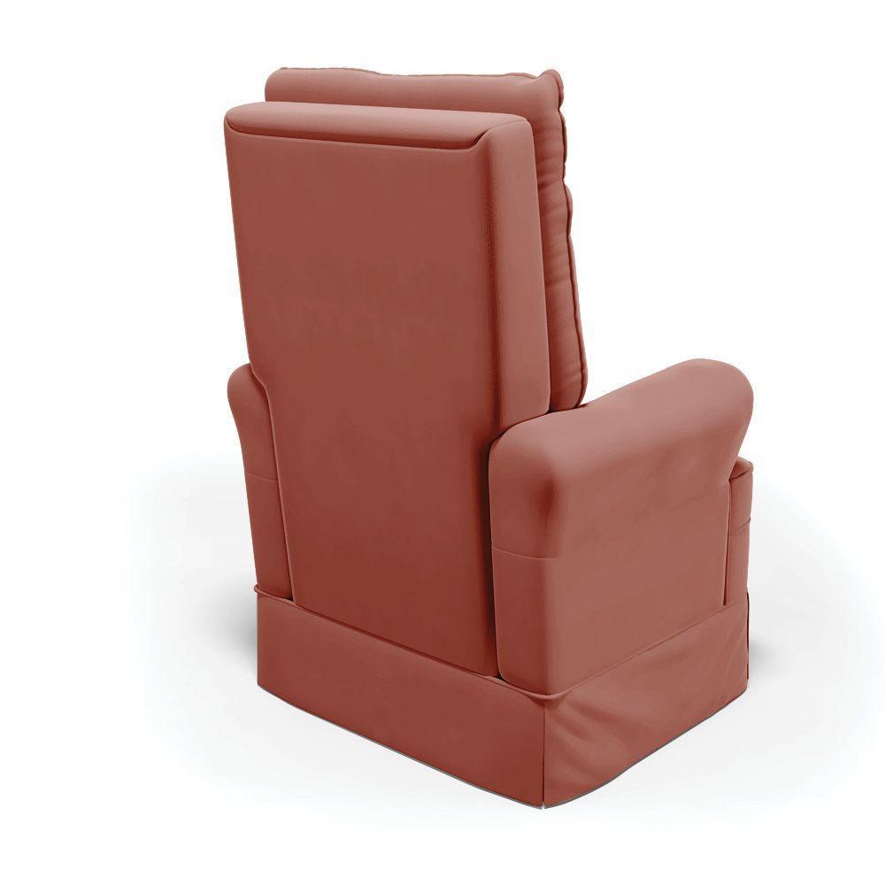 Poltrona De Amamentação Com Balanço Laura Veludo Base De Madeira - D'rossi Cor Rose - 4