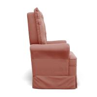 Poltrona De Amamentação Com Balanço Laura Veludo Base De Madeira - D'rossi Cor Rose - 5