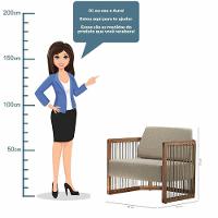 Poltrona Com Braço Mava Algodão Marrom Madeira Cedro Corda Plana Poliéster Duna - 5