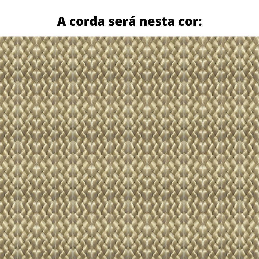 Poltrona Com Braço Mava Algodão Bege Madeira Cedro Corda Plana Poliéster Duna - 3