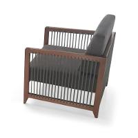 Poltrona Com Braço Luck Algodão Marrom Madeira Cedro Corda Plana Poliéster Prata - 7