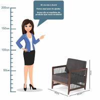 Poltrona Com Braço Luck Algodão Marrom Madeira Cedro Corda Plana Poliéster Prata - 8