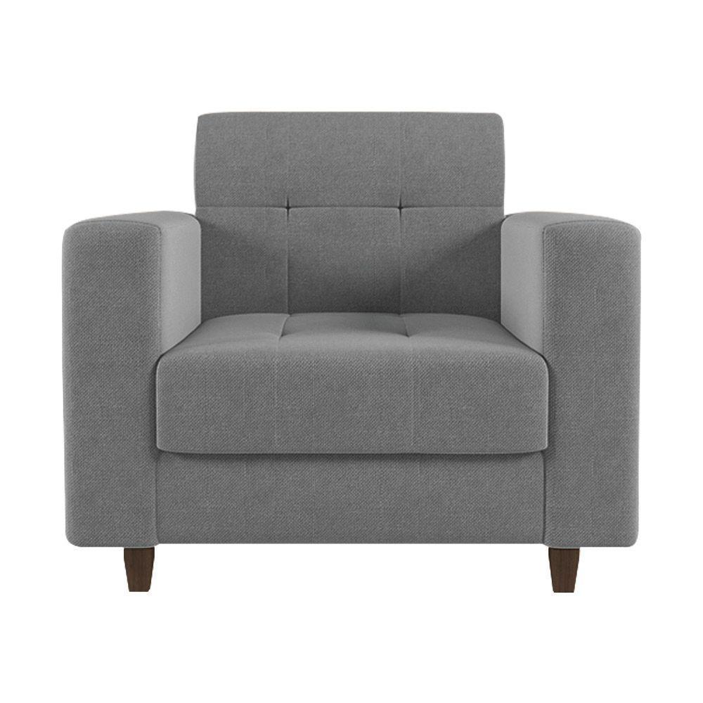 Poltrona Arezzo Linho Pés Chanfrado Marrom - D'rossi Cor A26 Grafite - 6