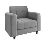 Poltrona Arezzo Linho Pés Chanfrado Marrom - D'rossi Cor A26 Grafite - 1