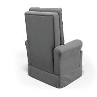 Poltrona De Amamentação Com Balanço Laura Veludo Cinza Tb122 Base De Madeira - D'rossi