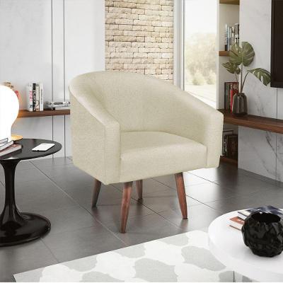Poltrona Decorativa Luiza Pés Palito Suede Marrom