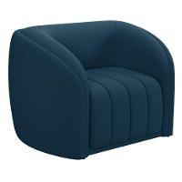 Poltrona Decorativa Sala De Estar Adam Veludo Azul Marinho G45 - Gran Belo