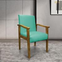 Poltrona Eloisa Suede Base De Madeira Castanho - D'Rossi Azul Turquesa - 9