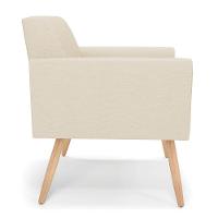 Poltrona Viena Gomada Linho Pés Palito Natural - D'rossi Cor A19 Bege - 6