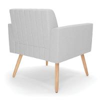 Poltrona Viena Gomada Linho Cinza A05 Pés Palito Natural - D'rossi - 5