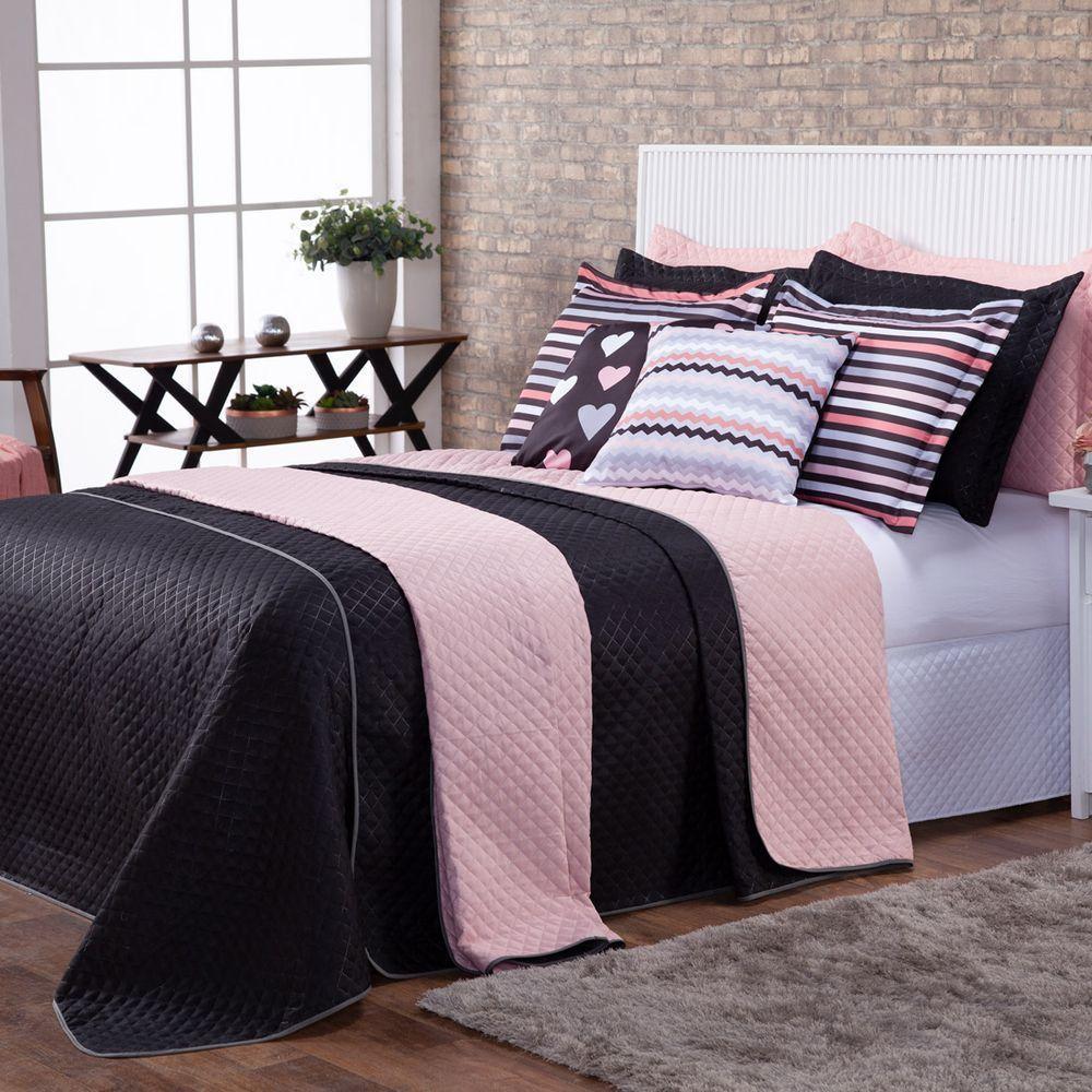 Kit Cobre Leito Sophia Dupla Face C/ Almofadas King 07 Peças - 1