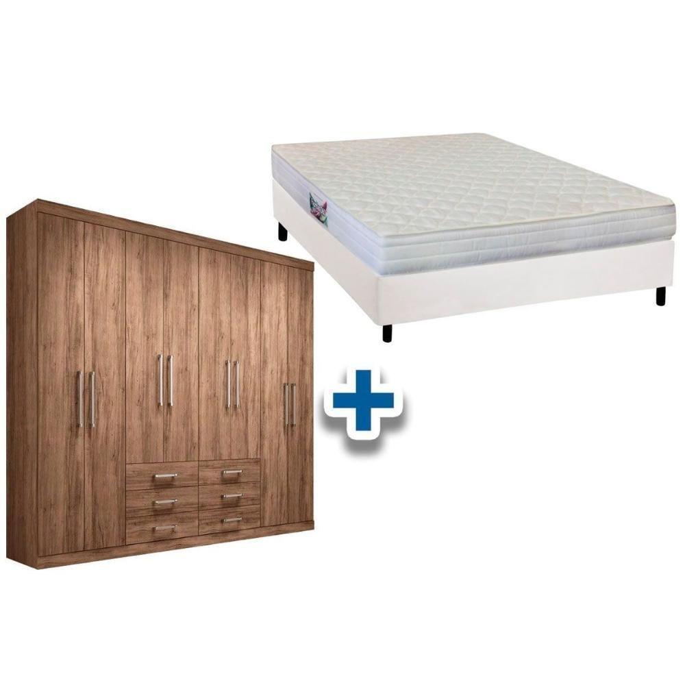 Cama Box Casal + Colchão Frontier Herval + Guarda Roupa Master 8.6 Atacama - 1