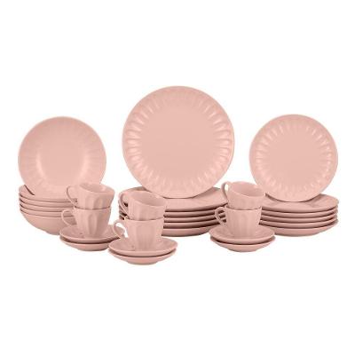 Aparelho De Jantar Haus Concept 30 Peças Linha Decorato Rosa Fosco