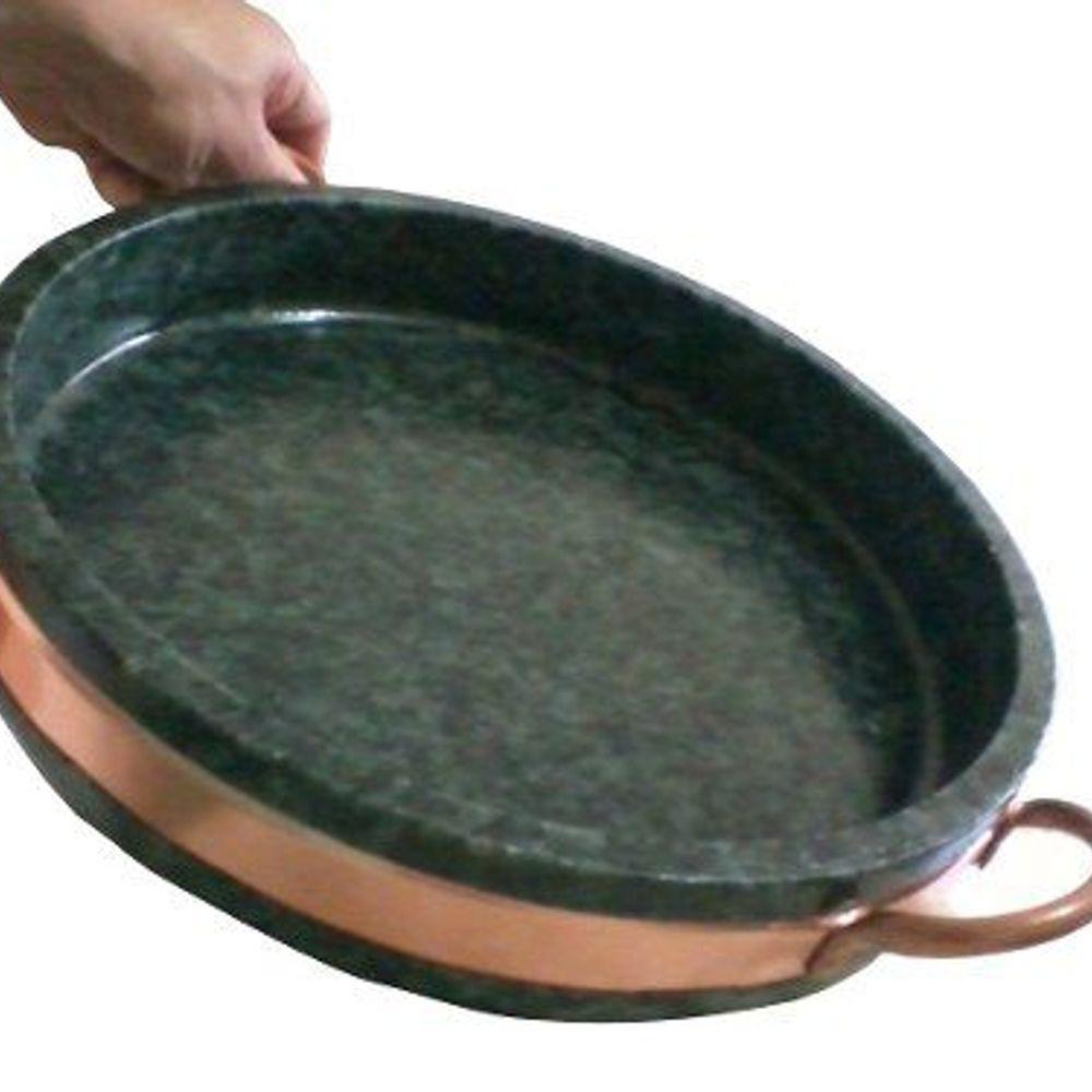 Assadeira de Pedra Sabão com Alça de Cobre 25 Cm - 2