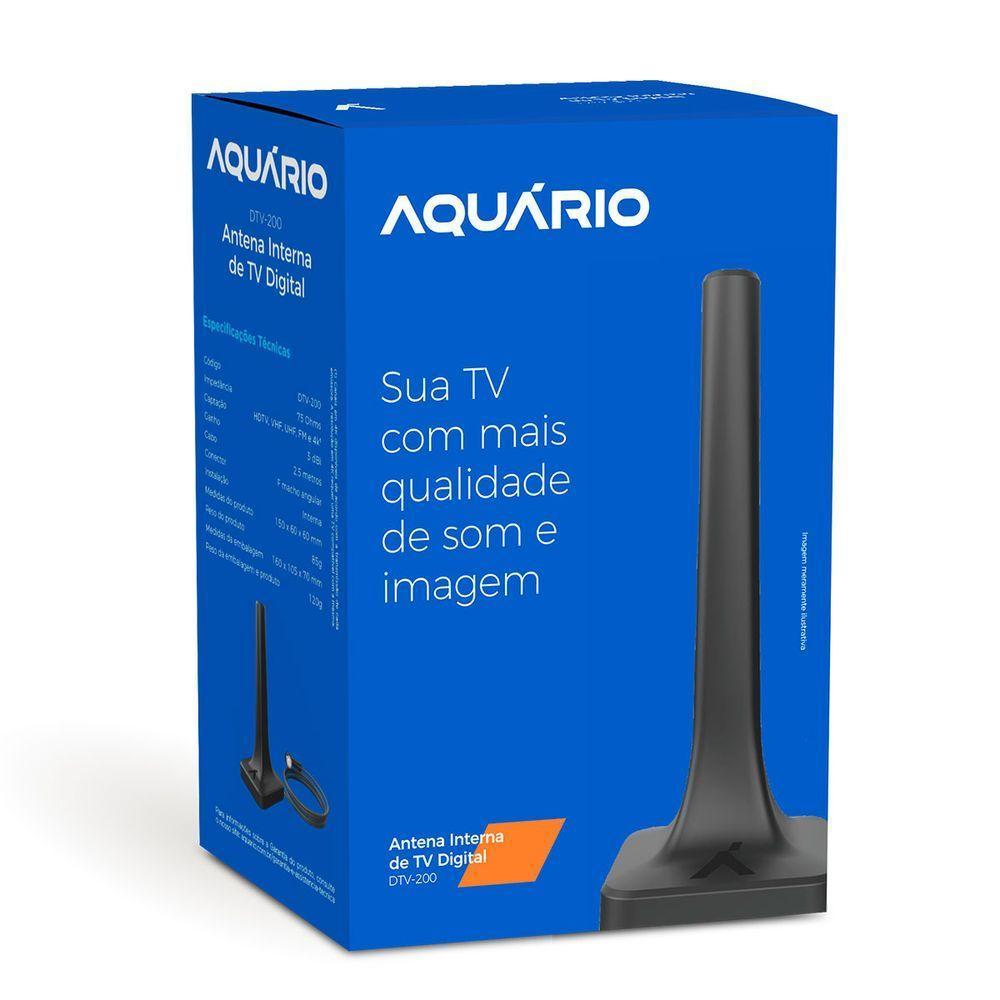 Antena Digital Hdtv 4 Em 1 Vhf/Uhf/Fm/Hdtv Uso Interno Ou Externo Com Cabo 2,5 Metros Dtv-200 - 2