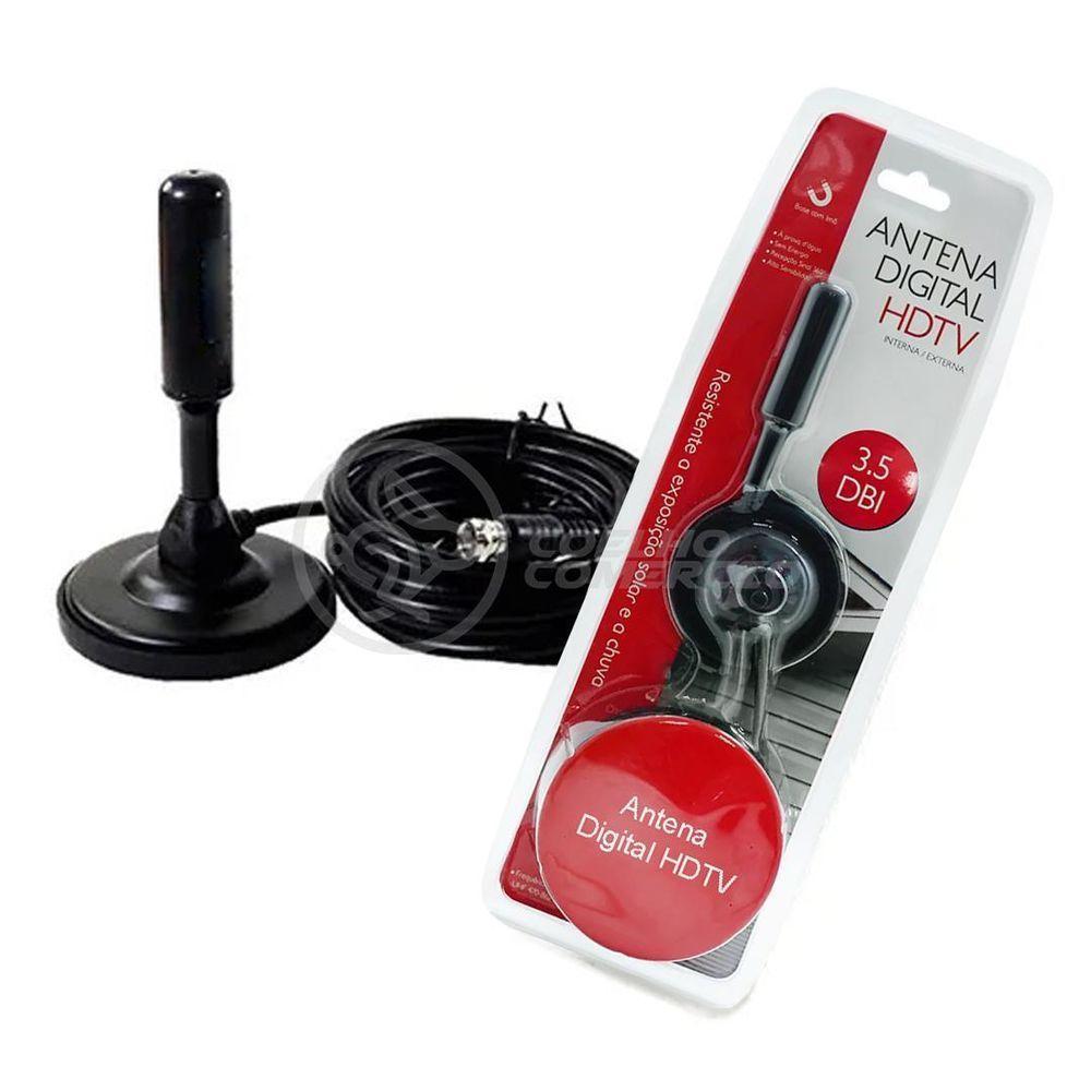 Antena Digital Portátil Interna E Externa Full Hdtv Vhf 4K - 1