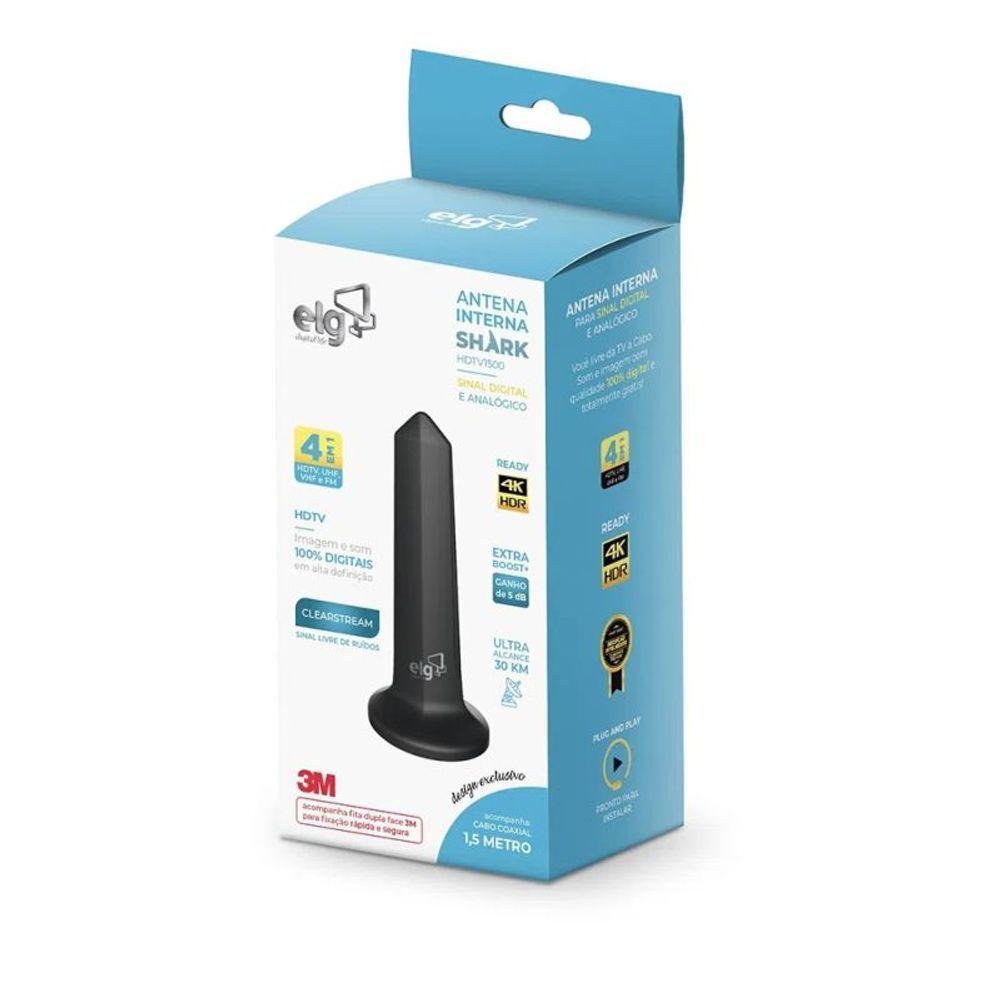 Antena Digital Interna Elg Com Cabo 1 5M Hdtv1500 - 2