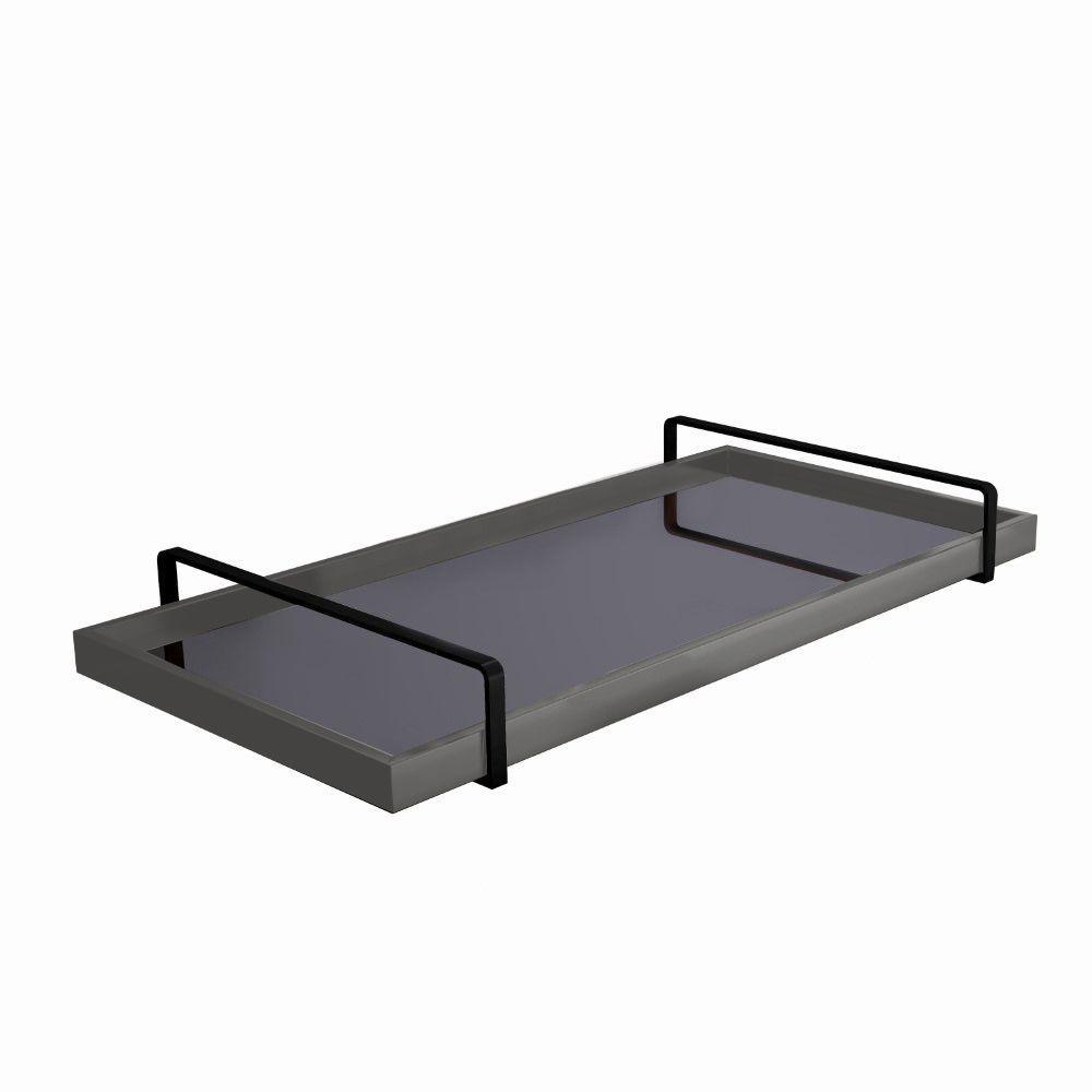 Bandeja Decorativa Espelhada Alça Preta Cor:laca Concreto - 2
