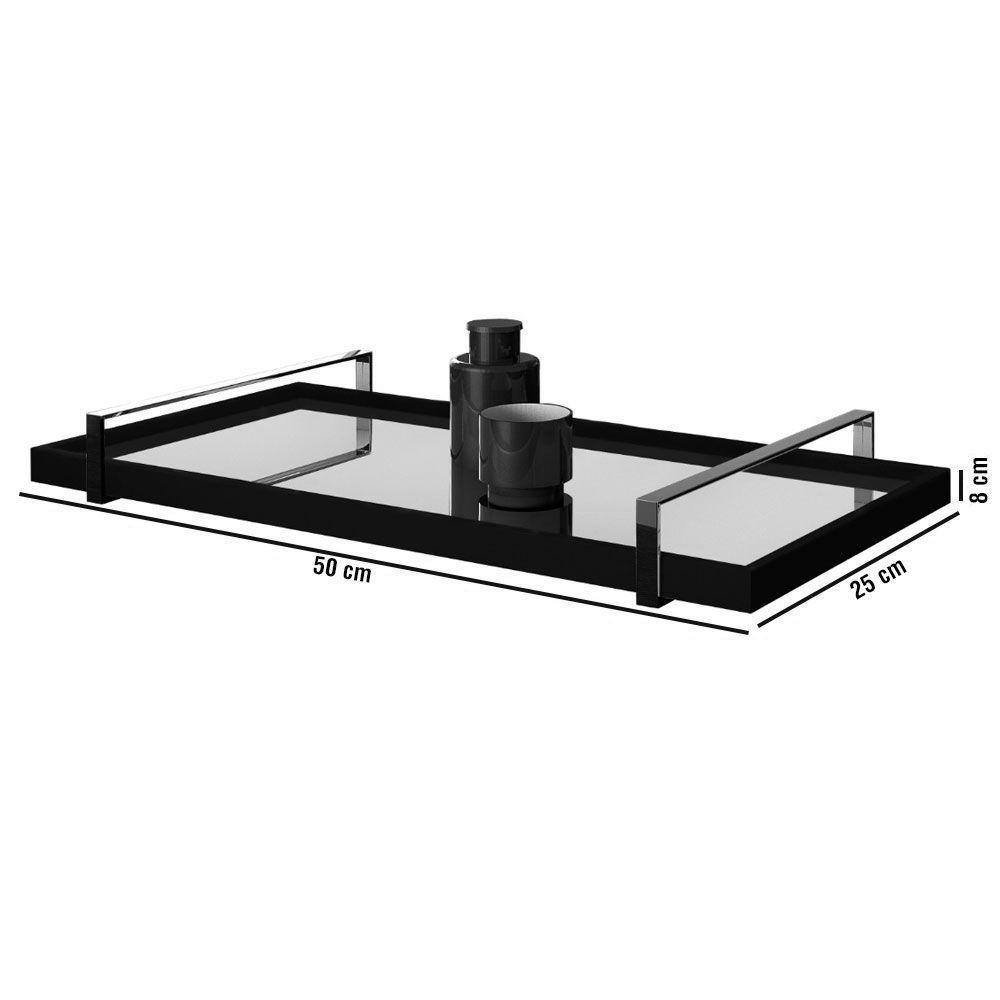 Bandeja Decorativa Espelhada Alça Preta Cor:laca Concreto - 3