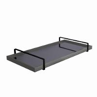 Bandeja Decorativa Espelhada Alça Preta Cor:laca Concreto