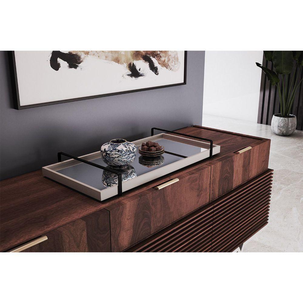 Bandeja Espelhada Laqueada com Alça Preta TNA Decor - 6