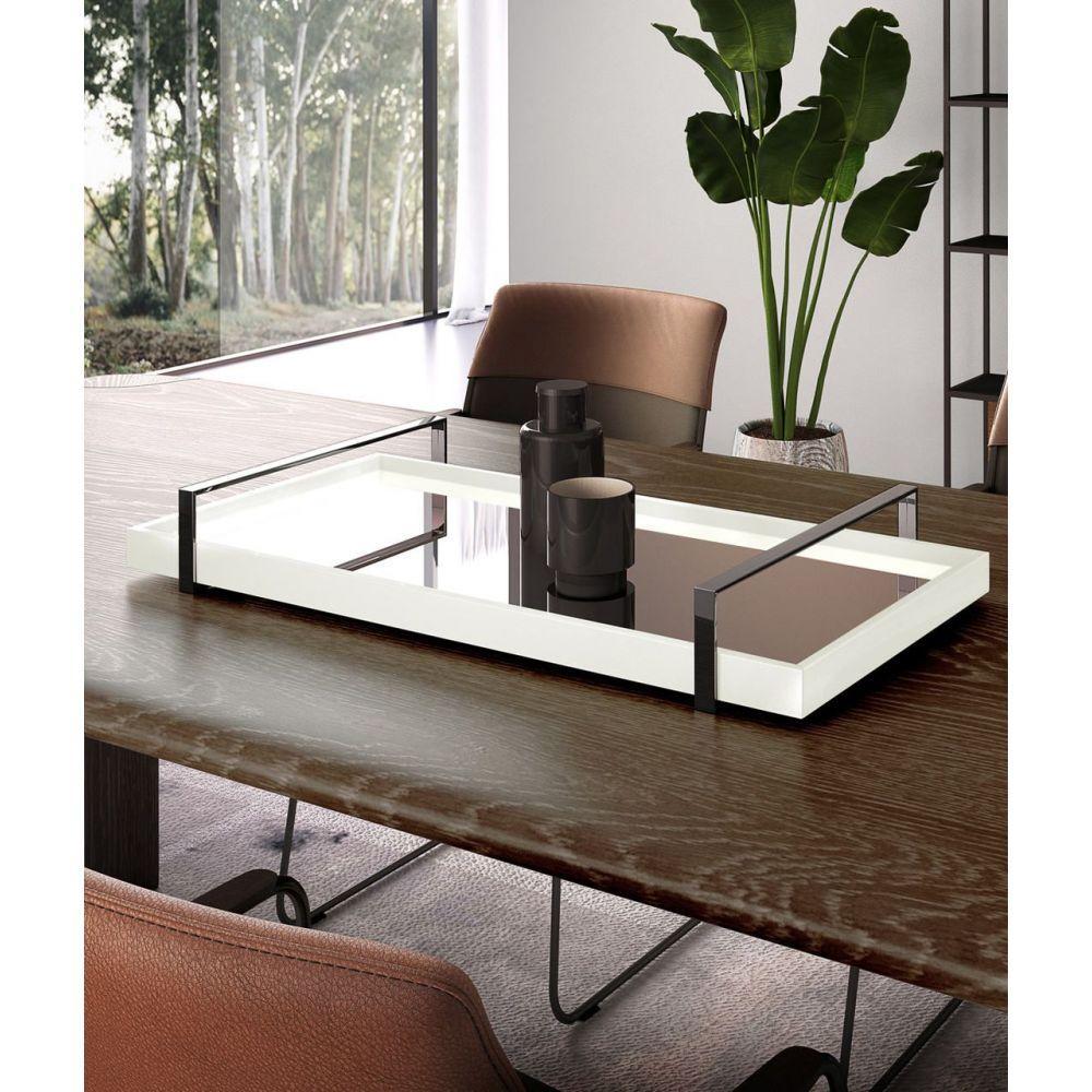 Bandeja Espelhada Laqueada com Alça Cromada - 4