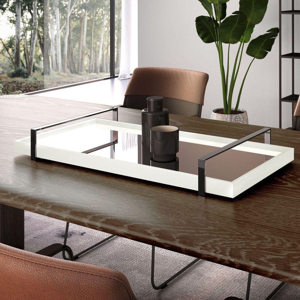 Bandeja Espelhada Laqueada com Alça Cromada - 5