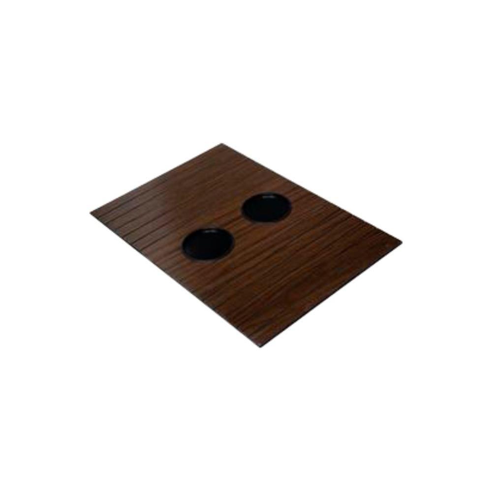 Bandeja Esteira Para Braço De Sofá Cor Imbuia Com Porta Copos - 4