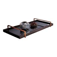 Bandeja Espelhada Laqueada com Alça Bronze - 1