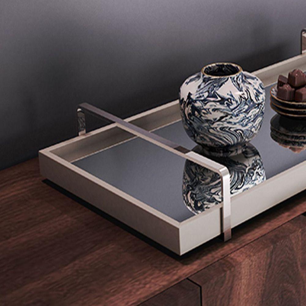 Bandeja Espelhada Laqueada com Alça Cromada TNA Decor - 7