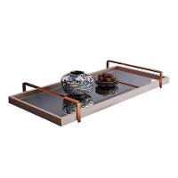 Bandeja Espelhada Laqueada com Alça Bronze - 2