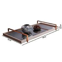 Bandeja Espelhada Laqueada com Alça Bronze - 5