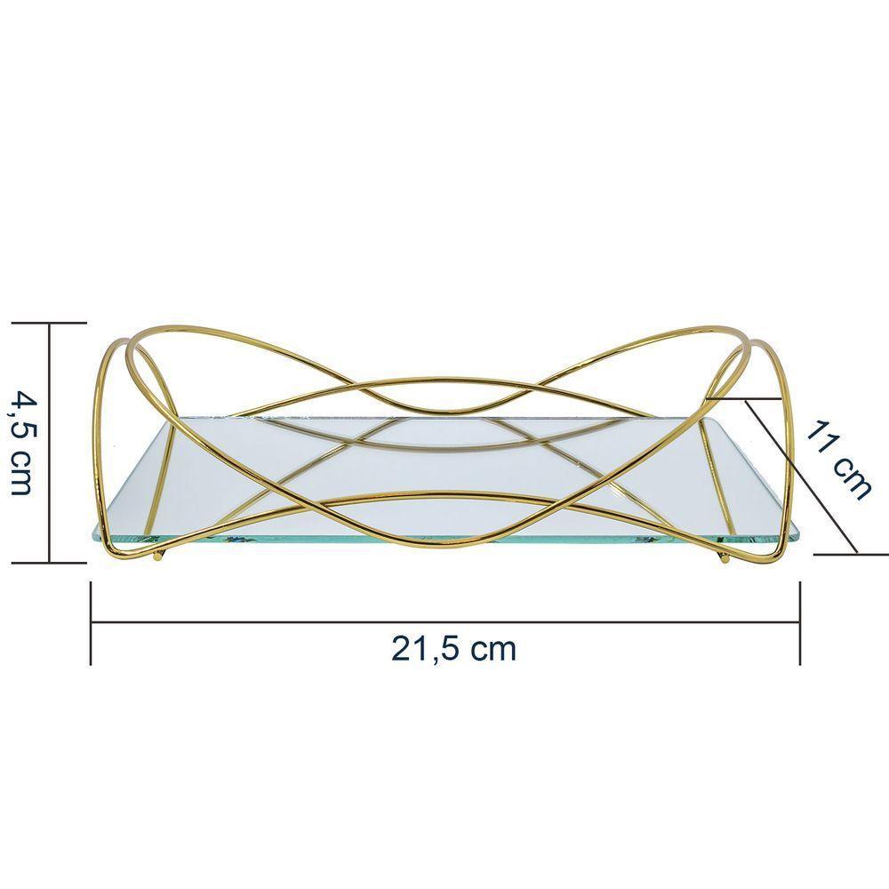 Bandeja Isabela Dourada 10 X 20 Cm Hara - 9
