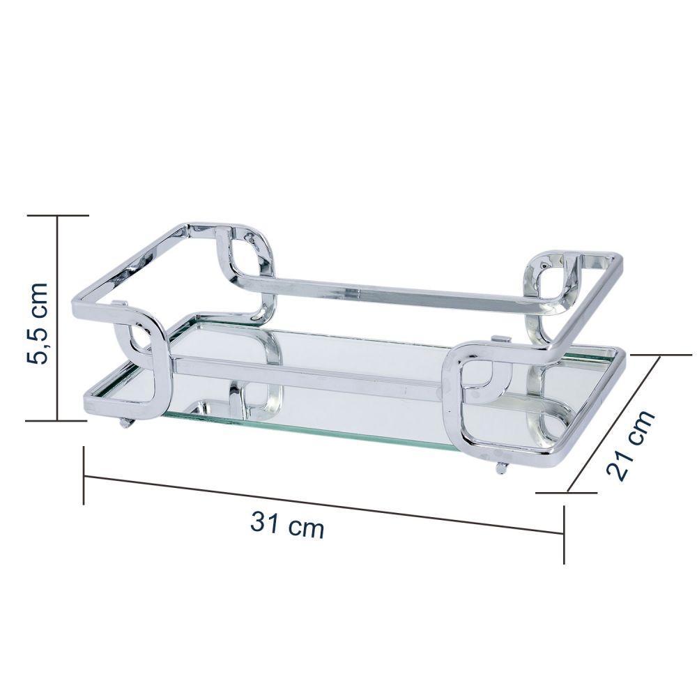 Bandeja Luana Cromada 20x30 Cm Hara - 5