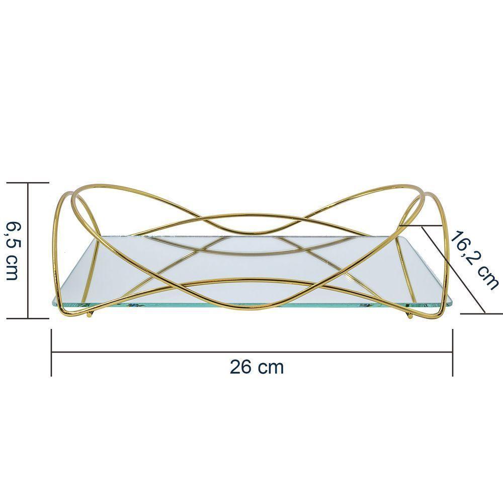 Bandeja Isabela Dourada 15 X 25 Cm Hara - 9
