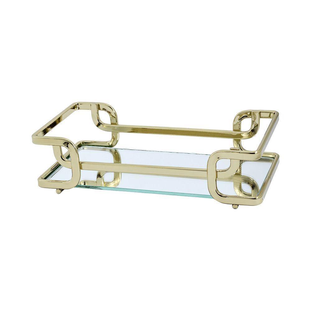 Bandeja Luana Dourada 39.5x70 Cm Hara - 1