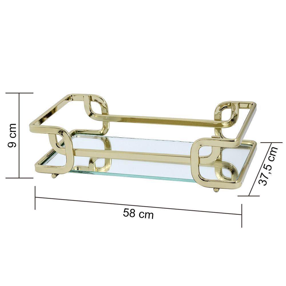 Bandeja Luana Dourada 39.5x70 Cm Hara - 2