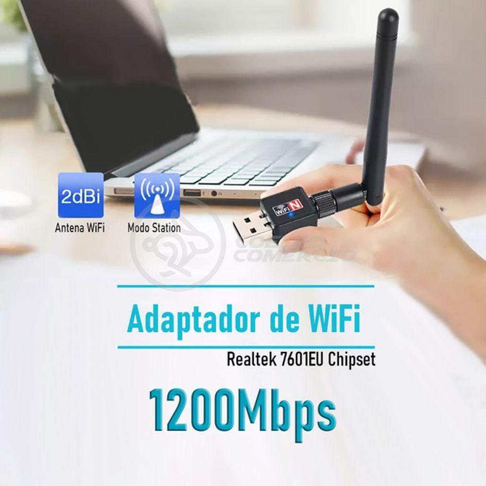 Antena Usb 2.0 Receptor De Wifi Wireless Internet Sem Fio 1200Mbps 802.Inn Pc Notebook 38 - 4