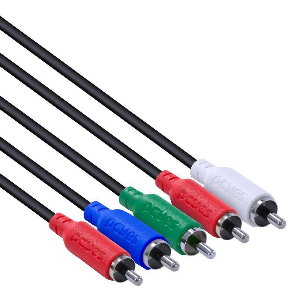 Cabo 5 Rca Macho Para 5 Rca Macho Video Componente 2 Metros - P5R-2 - 5