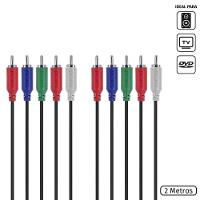 Cabo 5 Rca Macho Para 5 Rca Macho Video Componente 2 Metros - P5R-2 - 1