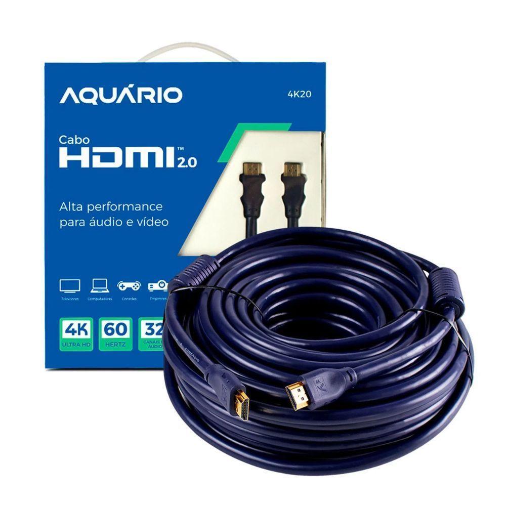 Cabo Hdmi Aquario 2.0 4K 3D 19 Pinos 20 Metros - 4K20 - 1