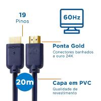 Cabo Hdmi Aquario 2.0 4K 3D 19 Pinos 20 Metros - 4K20 - 2