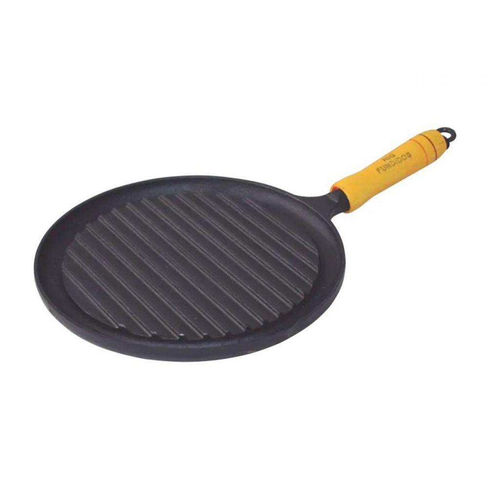 Bifeteira de Ferro Fundido Redonda Frisada 22cm Rig Fundidos - 2